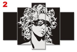 GRAPHIC GIRL 7 STİL 5 PARÇALI KANVAS TABLO