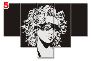 GRAPHIC GIRL 7 STİL 5 PARÇALI KANVAS TABLO