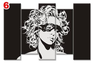 GRAPHIC GIRL 7 STİL 5 PARÇALI KANVAS TABLO