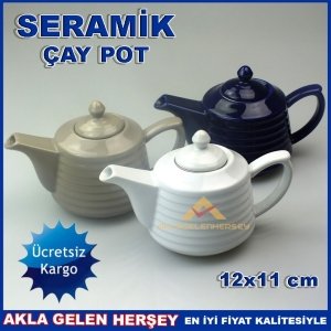 METAL SÜZGEÇLİ DEMLİK 12x11 CM SERAMİK ÇAY POT KD