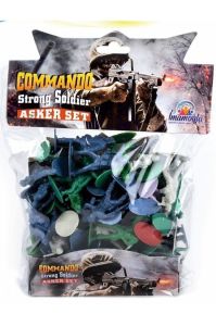 40 Adet Komando Asker Seti Mini Çoklu Savaş Seti Yükseklik 5.5 Cm