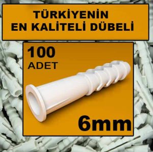 100ad 6mm YÜKSEK KALİTEDE STANDART PLASTİK DÜBEL-2