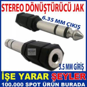 3.5 MM GİRİŞ 6.3 MM ÇIKIŞ STEREO DÖNÜŞTÜRÜCÜ JAK