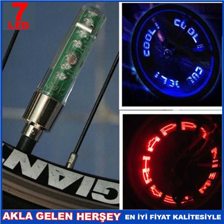 BİSİKLET TEKERLEĞİNDE YAZI YAZAN LED SİBOP IŞIĞI