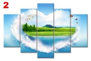 KALP DOGA MANZARA 7 STİL 5 PARÇALI KANVAS TABLO