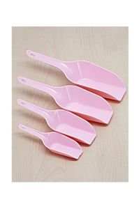 SC212 Suncook 4 Farklı Ölçüde Plastik Renkli Ölçü Kaşığı Seti 20cm-18cm-14cm-11 cm Pratik Mutfak Ölçü Kepçesi