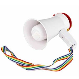 Pilli El Megafonu Katlanabilir Saplı 10 Watt Gücünde Taşınabilir Ses Kayitlı Taraftar Hoparlörü abn3