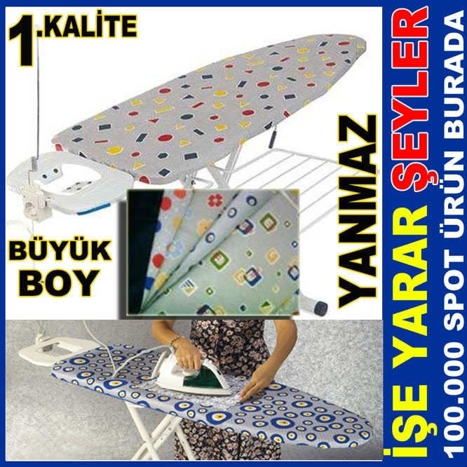 1. KALİTE BÜYÜK BOY YANMAZ ÜTÜ MASASI BEZİ