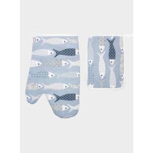 Isı Geçirmez 2li Mutfak Eldiveni Tutacak Set Elyaf Dolgulu Kumaş Fırında ve Ocakta Ellerinizi Korur