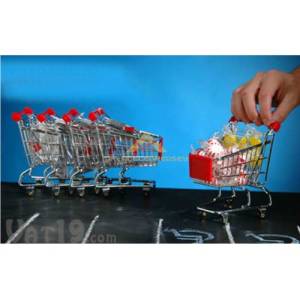 Mini Gerçekçi Alışveriş Market Arabası Şeklinde Dekoratif Kalemlik