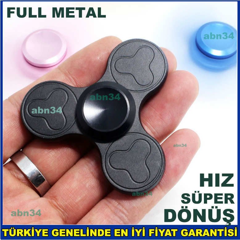 Metal Kutulu Metal Stres Çarkı Çelik Rulmanlı Orjinal Hand Spinner 3 Kanatlı Süper Anti Stres Çarkı