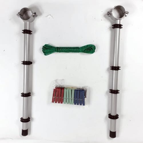 Küpeşte Profiline Monte Döner Makaralı Balkon Çamaşır Kurutmalığı İp+Mandal 