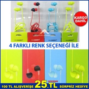 Mikrofonlu Kulaklık 120cm Kablo Uzunluğu 4 Renk Seçenekli