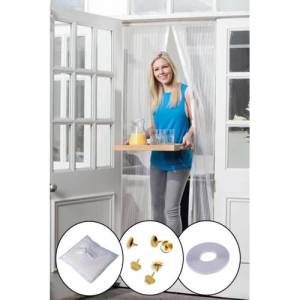 Mıknatıslı Kapı Sinekliği 2 Adet 60x210 Cırt Bantlı Sineklik Tülü Kapı Sineklik Perdesi Tül Sineklik