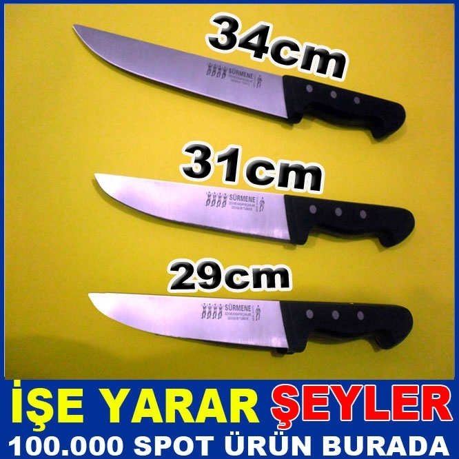 3LÜ SET ORJİNAL SÜRMENE ÇELİK KURBAN BIÇAĞI