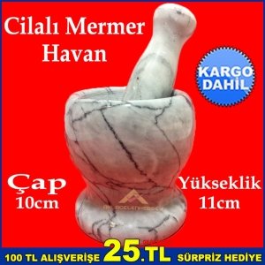 Mermer Havan Taştan Oyma Cilalı Mermer Havan Sarımsak Ezici