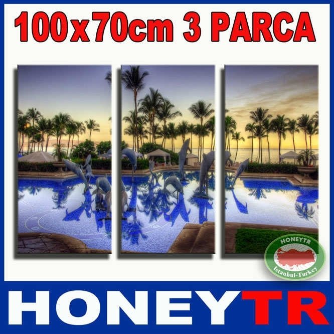 100x70cm 3PARÇALI CANVAS TABLO PASTEL YUNUSLAR