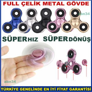 Full Çelik Metal Stres Çarkı Çelik Rulmanlı Orjinal Fidget Spinner 3 Kanatlı Ultra Anti Stres Çarkı