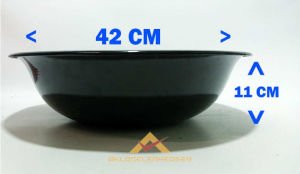 BÜYÜK BOY ÇİÇEKLİ BEYAZ EMAYE DERİN HAMUR LEĞENİ