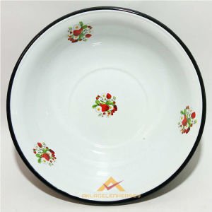 BÜYÜK BOY ÇİÇEKLİ BEYAZ EMAYE DERİN HAMUR LEĞENİ