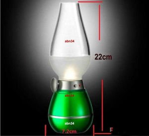 Işık Seviyesi Ayarlı Şarjlı Gece Lambası Retro Led Lamba Üflemeyle Yanıp Sönen Nostaljik İdare Lamba