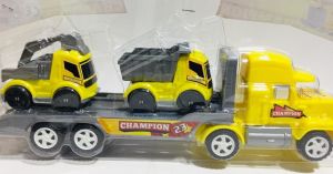 3'lü Oyuncak Şapkalı İnşaat Tırı Araba Seti Eğitici Öğretici Mini Oyuncak