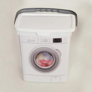 Beyaz Çamaşır Makinası Desenli 6Lt Detarjan Kutusu Kapaklı Kutu