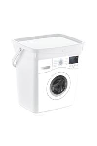 Beyaz Çamaşır Makinası Desenli 6Lt Detarjan Kutusu Kapaklı Kutu