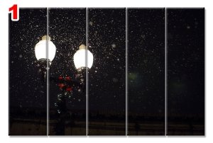 GECE LAMBALARI 7 STİL 5 PARÇALI KANVAS TABLO