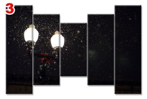 GECE LAMBALARI 7 STİL 5 PARÇALI KANVAS TABLO