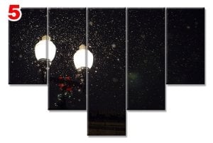 GECE LAMBALARI 7 STİL 5 PARÇALI KANVAS TABLO