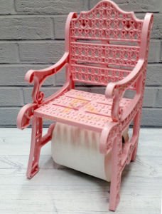 Kırılmaz Plastik Koltuk Bank Şeklinde Pudra Pembe Duvara Asılabilir Tuvalet Kağıdı Askısı