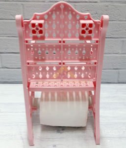 Kırılmaz Plastik Koltuk Bank Şeklinde Pudra Pembe Duvara Asılabilir Tuvalet Kağıdı Askısı