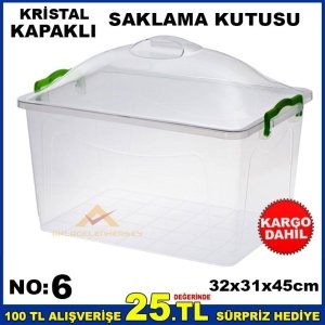 KRİSTAL FANUS KAPAKLI ELİTE SAKLAMA KUTUSU NO 6