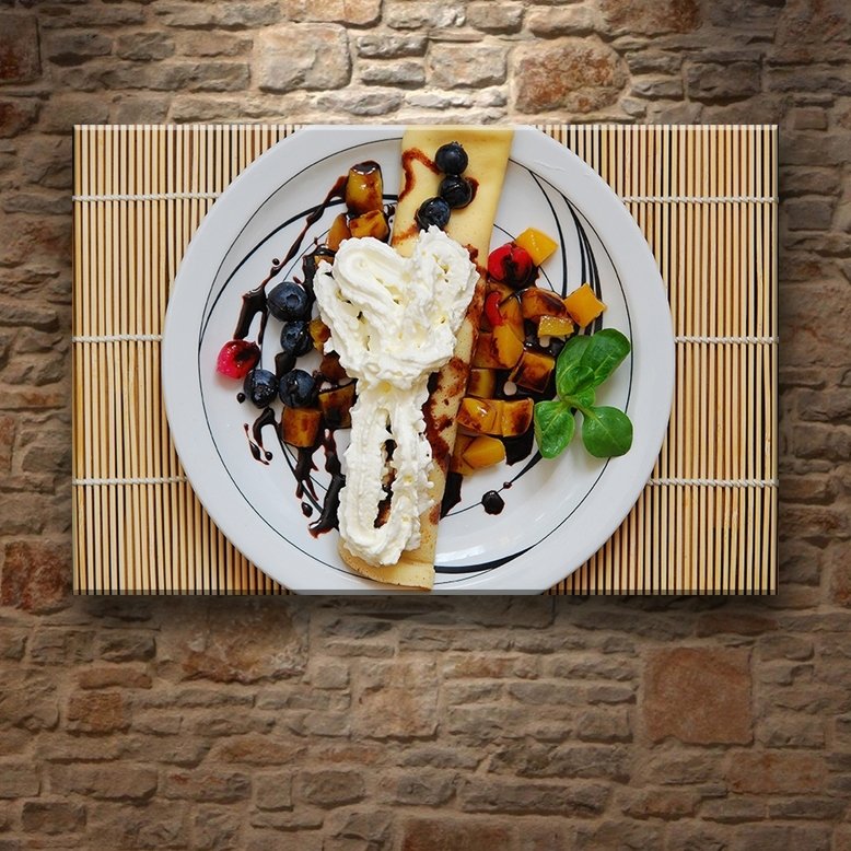 MEYVELİ WAFLE 7 değişen ölçü ORİJİNAL KANVAS TABLO