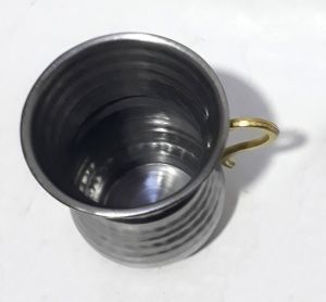 Pirinç Kulplu Çelik Dövme 4 Adet Mat Çelikten İnce Belli Kupa Kaliteli Malzemeden Üretilmiştir