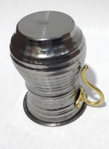 Pirinç Kulplu Çelik Dövme 4 Adet Mat Çelikten İnce Belli Kupa Kaliteli Malzemeden Üretilmiştir