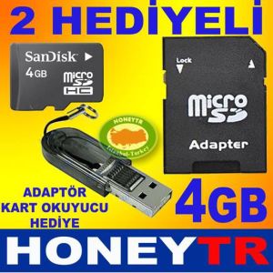 4GB HD SANDISK MICRO SD HAFIZA KARTI 2 HEDİYELİ