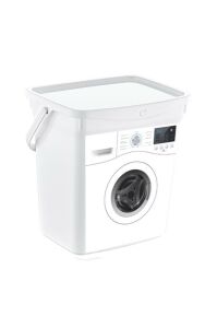 Gri Çamaşır Makinası Desenli 6Lt Detarjan Kutusu Kapaklı Kutu