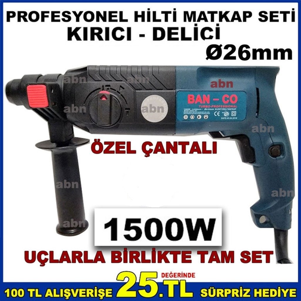 ÇANTALI TAM SET 26mm KIRICI DELİCİ PROFESYONEL HİLTİ MATKAP SETİ