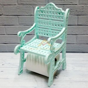 Kırılmaz Plastik Koltuk Bank Şeklinde Mint Mavisi Duvara Asılabilir Tuvalet Kağıdı Askısı