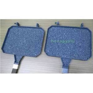 Ocak üstü tost+ızgara iç-dış yüzeyi 3 kat granit kaplama yanmaz yapışmaz döküm granit tost makinesi