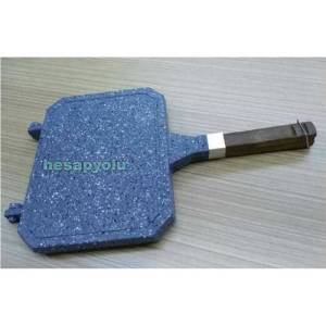 Ocak üstü tost+ızgara iç-dış yüzeyi 3 kat granit kaplama yanmaz yapışmaz döküm granit tost makinesi