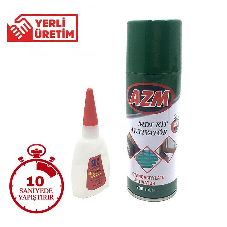 Profesyonel İki Kompenentli Hızlı Yapıştırıcı Sprey MDF Kit 200ml 10 Saniyede Yapıştırır