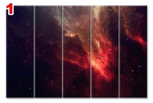 GALAKSI NEBULA 7 STİL 5 PARÇALI KANVAS TABLO