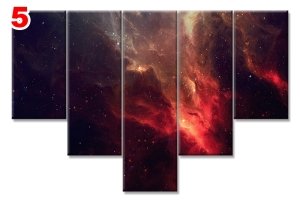 GALAKSI NEBULA 7 STİL 5 PARÇALI KANVAS TABLO