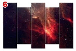 GALAKSI NEBULA 7 STİL 5 PARÇALI KANVAS TABLO