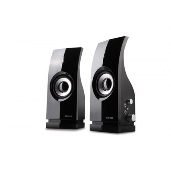 Snopy Bilgisayar Hoparlörü 1+1 Siyah AC 220V Speaker SN-209