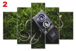FOTOGRAF MAKINESI 7 STİL 5 PARÇALI KANVAS TABLO