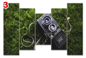 FOTOGRAF MAKINESI 7 STİL 5 PARÇALI KANVAS TABLO